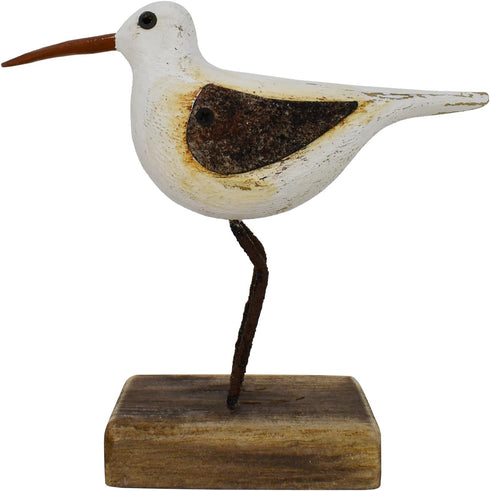 Wooden Sea Birds Decor Wood Seagull Statue Bird Figurines Seabird Statue Standing Seagulls Decorations Coastal Sculpture Nautical Beach Ocean Home...