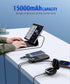 UYAYOHU Portable Charger, Power Bank, 15000mAh Battery Pack Fast Charging Lightweight, Built-in AC Wall Plug and 2 Output Cables with LED Display ...