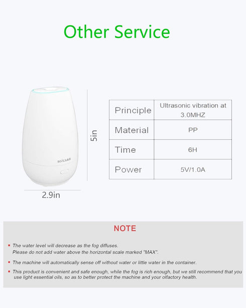 SOICARE Car Diffuser (2nd Generation), Small Portable Car Essential Oil Diffuser with Built-in USB Cable, Mini Aromatherapy Air Scent Humidifier D...