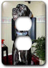 3dRose lsp_967_6 Black Dane 2 Plug Outlet Cover...