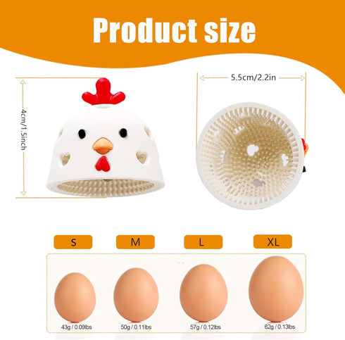 Silicone Egg Brush Cleaner, Egg Cleaner for Fresh Eggs, Egg Washer Brush for Cleaning Fresh Eggs, Reusable Cleaning Tools for Egg Washer (White 1P...