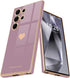 Teageo for Samsung Galaxy S24 Ultra 5G Case for Women Girl Cute Love-Heart Luxury Soft Back Cover Raised Full Camera Protection Bumper Silicone Sh...