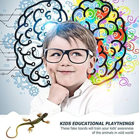 NUOBESTY Realistic Fake Lizards Artificial Model Reptile Lizard Plastic Lizards Action Figures Trick Playthings, 2Pcs...