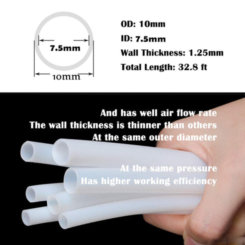 Beduan 10 mm OD Pneumatic Air Line Tubing Nylon Air Hose for Fluid Transfer or Air Brake System 32.8ft (Clear)...