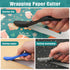AMBONNPRIN Wrapping Paper Cutter Tool, Insided Sharp Blade Safety Wrapping Paper Cutter, Craft Paper Cutting Knife, Plastic Carbon Fiber Film Cutt...