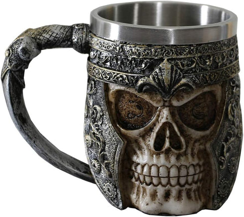 13oz Skull Coffee Mug Viking Skull Beer Mugs Stainless Steel Liner Gift for Men Father's Day Gifts...