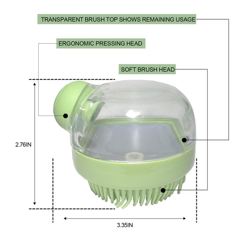 Pet brush, pet massage brush for cats and dogs, multifunctional bath brush with shampoo dispenser, suitable for puppies and cats or other furry pe...