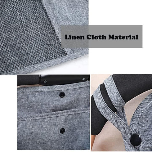 Baby Stroller Organizer Pocket-for bottles Nappy Baby Cloth Diaper Storage Secure Straps Detachable Webbing Easily Crab Strollers with Two Storage...