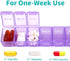 2 Packs Small Weekly Pill Organizer,Pocket Daily Pill Case Pill Box for Pills/Vitamin/Fish Oil/Supplements (Purple)...