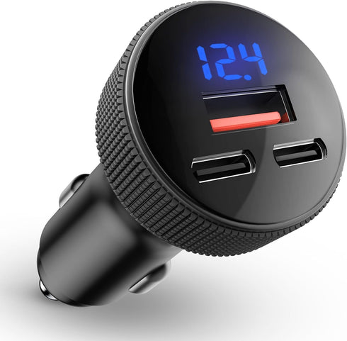 USB C Car Charger, GemCoo 108W Cigarette Lighter USB Charger LED Indicator Type C Charger Dual PD45W & QC3.0 Super Fast Charging, Compatible with ...