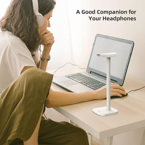 Headphone Stand, Desktop Headset Holder Heavy Base Desk Earphone Stand Aluminum Gaming Headset Hanger Rack Compatible with AirPods Max, AirPods Pr...