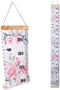 Baby Growth Chart Ruler Kids Roll-up Height Chart Wall Hanging Measurement Chart Wall Decor with Wood Frame for Kids Nursery Room Canvas Removable...