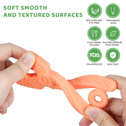 4 Pack Chew Baby Teething Toys for 0-12 Months, Freezable BPA Free Silicone Baby Molar Teether Chew Toys, Hammer Wrench Spanner Pliers Shape Baby ...