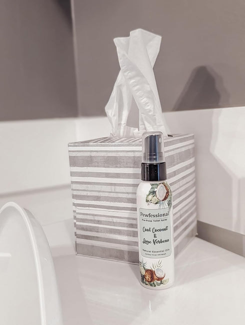 Pewfessional poop spray for toilet, pre poo toilet bathroom odor eliminator and air freshener, 2.5 Ounce, 5 bottles Travel Size...