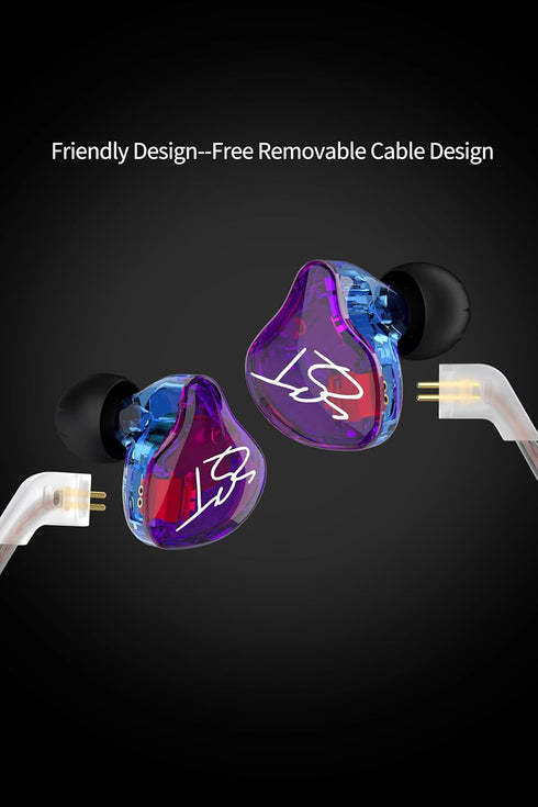 KZ ZST in Ear Monitors 1BA+1DD HiFi IEM Wired Earbuds Noise Cancelling Earbuds Rich Bass Stereo Headphones Comfortable in Ear Earbuds with Detacha...