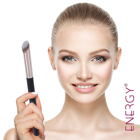 ENERGY Angled Flat Concealer Brush Under Eye Concealer Nose Contour Brush for Bronzer Liquid Foundation Cream Cosmetic Press Powder Concealer Pale...