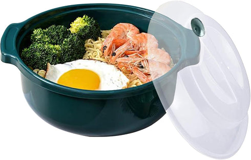 Microwave Ramen Cooker Noodle or Soup Bowl Perfect for Breakfast, Microwave Bowls with Lids Ideal for Dorm Room Essentials for Girls Boys,Office, ...