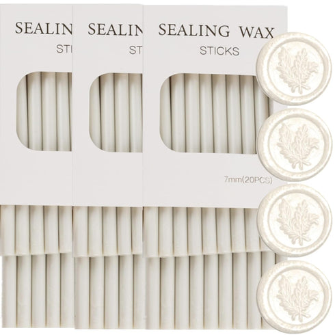 Wax Seal Sticks, ONWINPOR 60pcs Glue Gun Wax Sealing Sticks for Wax Seal Stamp, Glue Gun Wax Sticks Great for Letter Sealing (60, Pearl White)...