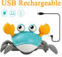 Crawling Crab Dog Toy, Interactive Toys for Boredom Dogs Cats Pet, Obstacle Avoidance Dancing Fun Toys Moving Toy for Puppys/Small/Medium Dogs Chr...