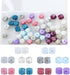 50 Pieces Silicone Beads, BetterJonny 10 Colors Loose Beads with Storage Box 14mm Sweet Colors Hexagon Beads Marble Printed Silicone Loose Beads f...