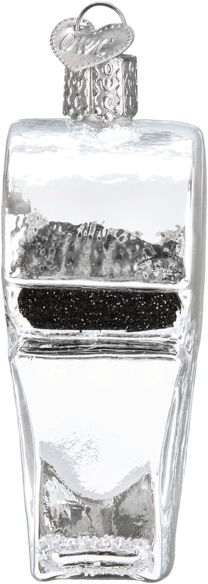 Old World Christmas 36205 Sports Collection Glass Blown Ornaments for Christmas Tree Coach's Whistle...