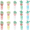 CRASPIRE 80Pcs Cactus Plants Paper Clips Cute Binder Paperclips Clamps with Clear Box Bookmarks Metal Planner Memo Dispenser for Office Supplies S...