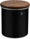 Food Storage Jar Canister with Airtight Walnut Wood Lid Elegant Design Stainless Steel Canister for Tea Coffee Sugar Spice Nuts Snacks Seasonings ...
