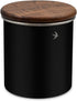 Food Storage Jar Canister with Airtight Walnut Wood Lid Elegant Design Stainless Steel Canister for Tea Coffee Sugar Spice Nuts Snacks Seasonings ...