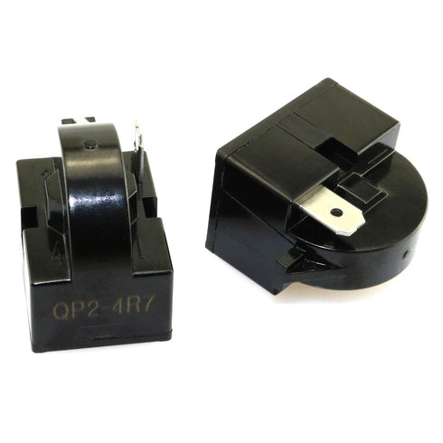 2-Pack QP2-4.7 PTC Refrigerator Start Relay Replacement 1 Pin Wine Centers Beverage Coolers Compressor Starter QP2-4R7 4.7 ohm Black...