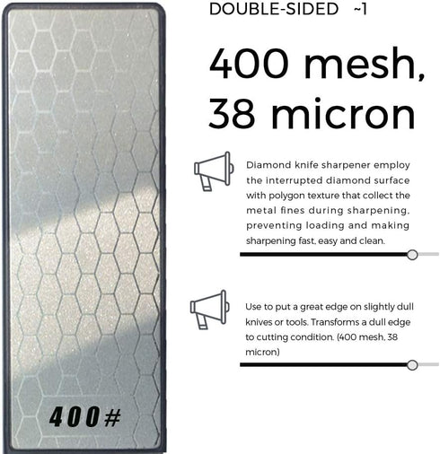 5-In-1 Diamond Sharpening Plate Knife And Scissors Sharpener Ceramic Knife Sharpener Rod Double-Sided 400/1000 Grit Honeycomb Surface Outdoor Kitc...