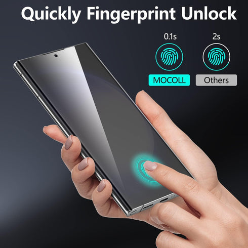 MOCOLL for Samsung Galaxy S23 Ultra Screen Protector?3D Curved?Tempered Glass with Camera Lens Protector, Ultra HD Clear, Fingerprint Unlock 9H Ha...