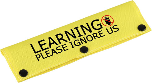 Funny Dog Leash Sleeve Learning Please Ignore Us Dog Leash Wrap Sleeve Alert Tag Pet Birthday Gift (Learning Ignore-YE Sleeve)...