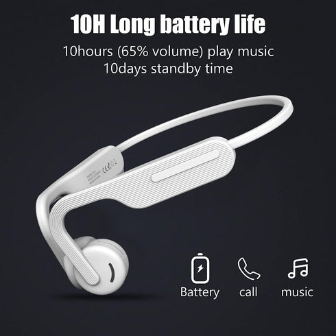 Open Ear Air Conduction Headphones, Bluetooth 5.0 Wireless Running Headphones 10 Hours Playtime HiFi 9D Stereo Sweatproof Sports Headset with Mic ...