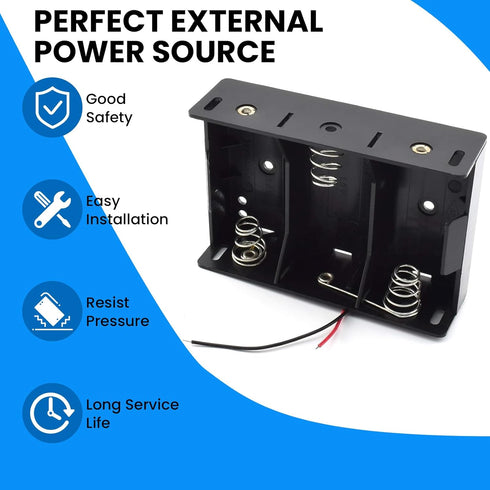 SDTC Tech 2-Pack 3 Slot D Cell Battery Holder 4.5V D Size Battery Case Box with Wire Leads...