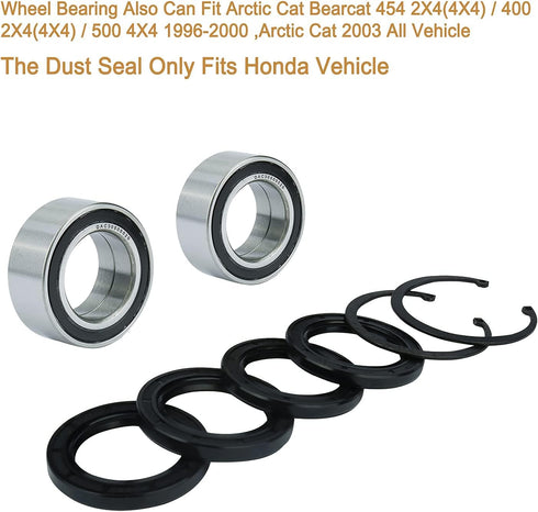 Wheel Bearing Fits for Honda FourTrax 300 4x4 1988-2000,Replaces # 91051-HC5-003 91051-HC5-004 2Pcs,Dust Seal (40X58X7) 2Pcs Oil Seal (38X50X7) 2P...