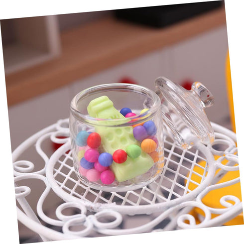 Artibetter 2 Pcs Miniature Jar 1: 12 Doll Miniature Glass Jars with Lids 1:12 Scale Miniature Glass Bottles with Caps Terrarium Tools Carassosorie...