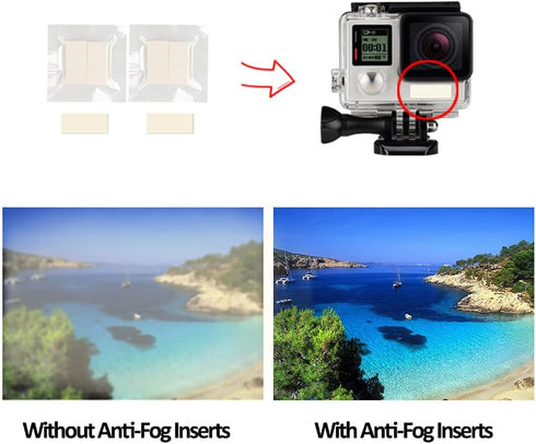 60pcs Anti Fog Inserts Recycle Drying for Gopro Hero 12 11 10 9 8 7 6 5 4 3 Xiaoyi SJCam Insta 360 Go, for DJI Osmo Action Camera Waterproof Case ...