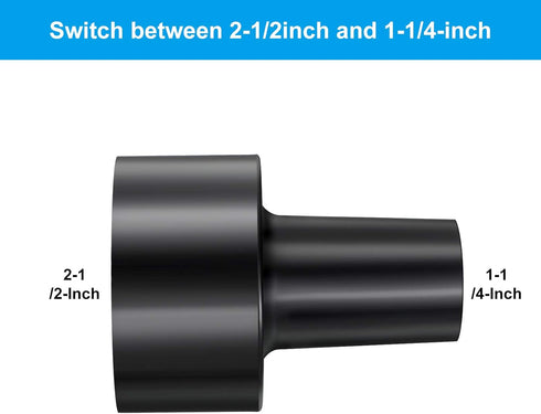 2 Pieces WS25011A 2-1/2-Inch to 1-1/4-Inch Universal Vacuum Hose Adapters Dry Wet Vacuum Adapter in Black Vacuum Cleaner Adapter Replacement Acces...