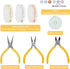 WEBBEDY Wire Wrapped Ring Making Kit, Jewelry Making Supplies Kit with 3-Color Jewelry Wire, Crystal Gemstone Beads, Mini Pliers Tools for Making ...