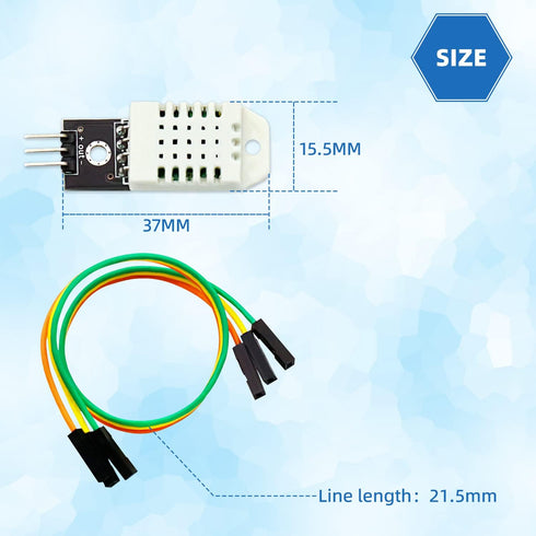 2Pcs DHT22/AM2302 Digital Temperature - Humidity Sensor Module DC 3.3-5 Volt Temp Humidity Gauge Monitor with Wire Replace SHT11 SHT15 for Arduino...