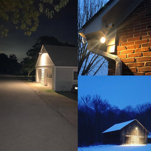 Dusk to Dawn PAR38 LED Flood Light Bulbs with Auto On/Off Light Sensor for Porch Security or Landscape Lighting, 20W = 100W, IP65 Waterproof, Warm...