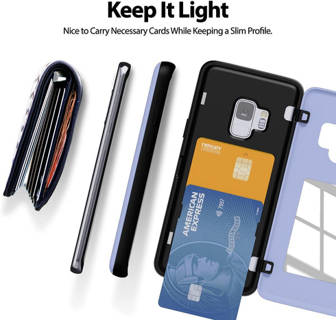 GOOSPERY for Samsung Galaxy S9 Wallet Case with Card Holder, Easy Magnetic Door Closure Protective Dual Layer Bumper Phone Back Cover with Hidden ...