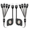 Multi Charging Cable 2 Pack 3FT, 4 in 1 Retractable Multiple Charger Cord Multi USB Cable Adapter with Dual IP/USB C/Micro USB Port for Phone 15 1...