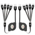 Multi Charging Cable 2 Pack 3FT, 4 in 1 Retractable Multiple Charger Cord Multi USB Cable Adapter with Dual IP/USB C/Micro USB Port for Phone 15 1...