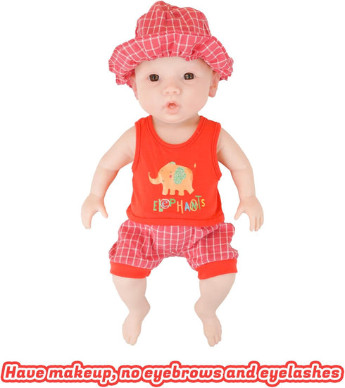 Full Silicone Doll Clothes Outfits for 17.7"- 18.5", Reborn Baby Doll Qute Suit Accesories Set - Newborn Girl Boy Baby Clothing Gifts Set - RedEle...