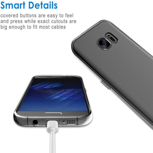 MaiJin Case for Samsung Galaxy S7 (5.1 inch) Soft TPU Rubber Gel Bumper Transparent Back Cover...