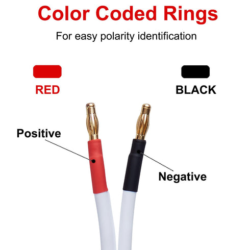 14 AWG HD Premium Soft Touch HiFi Speaker Cable with Banana Plugs (2 Pack, 6 Feet) 14 Gauge Banana Wire for Bi-Wire Bi-Amp HiFi Surround Sound Oxy...