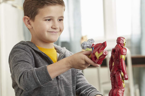 Avengers Marvel Titan Hero Series Blast Gear Iron Man Action Figure, 12-Inch Toy, with Launcher, 2 Accessories and Projectile, Ages 4 and Up, Red...