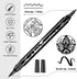 Arrtx 8 Pack Black Acrylic Paint Pens, Dual Tip Acrylic Paint Markers for Rock Painting, Graffiti, Paper, Wood, Ceramic, Fabric, Glass, Canvas, Pl...