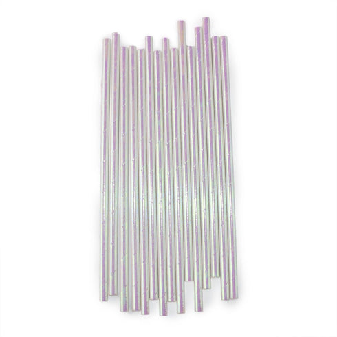 Foil Iridescent Pink Pearl Cocktail Paper Straws, Disposable 7.75 Inches, Pack of 100...